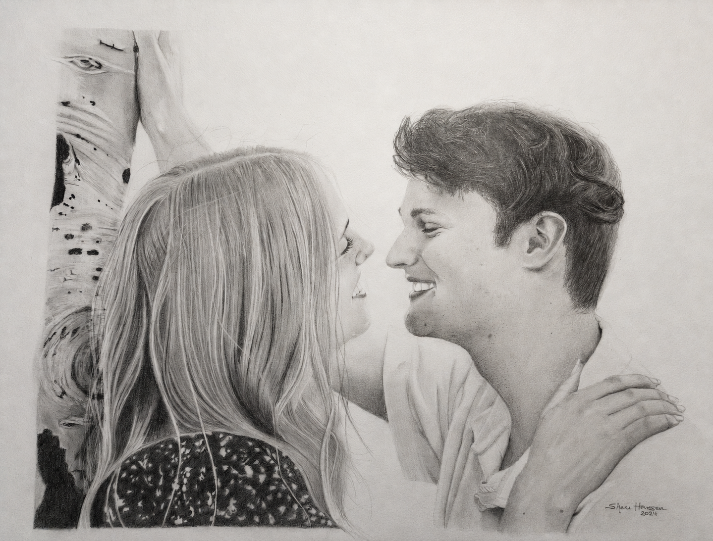 Wedding graphite portrait