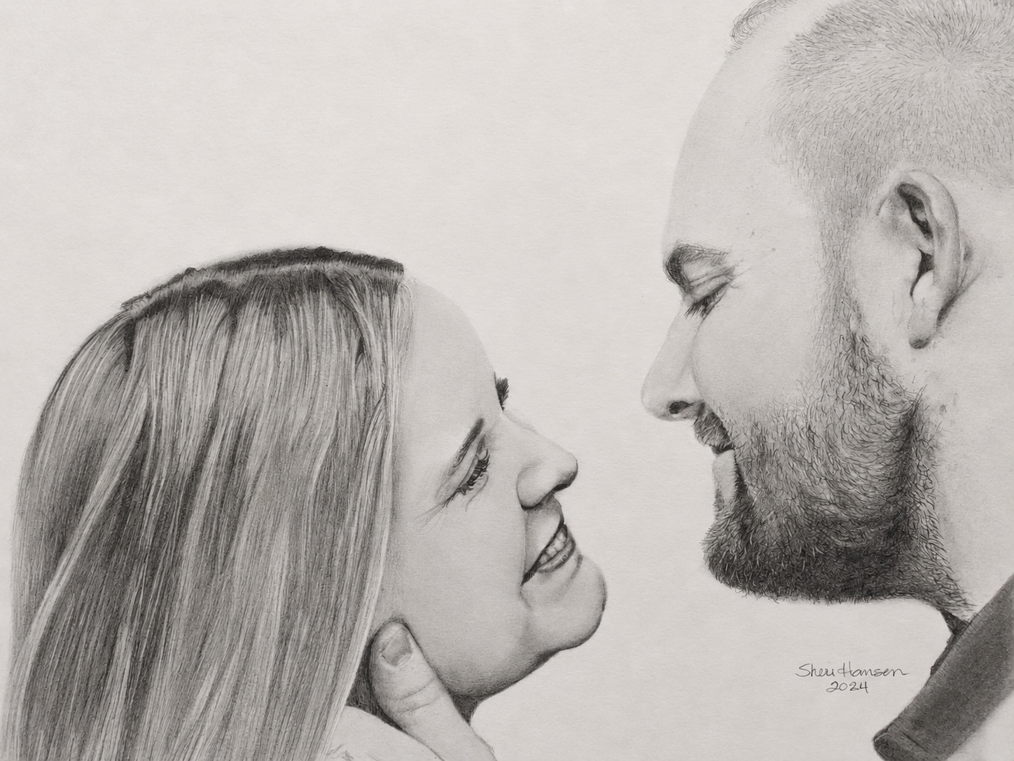Wedding graphite portrait