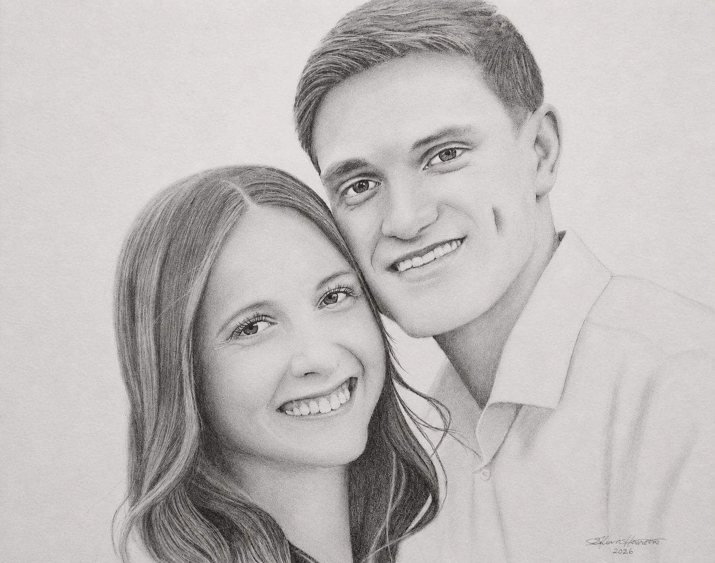 Wedding graphite portrait