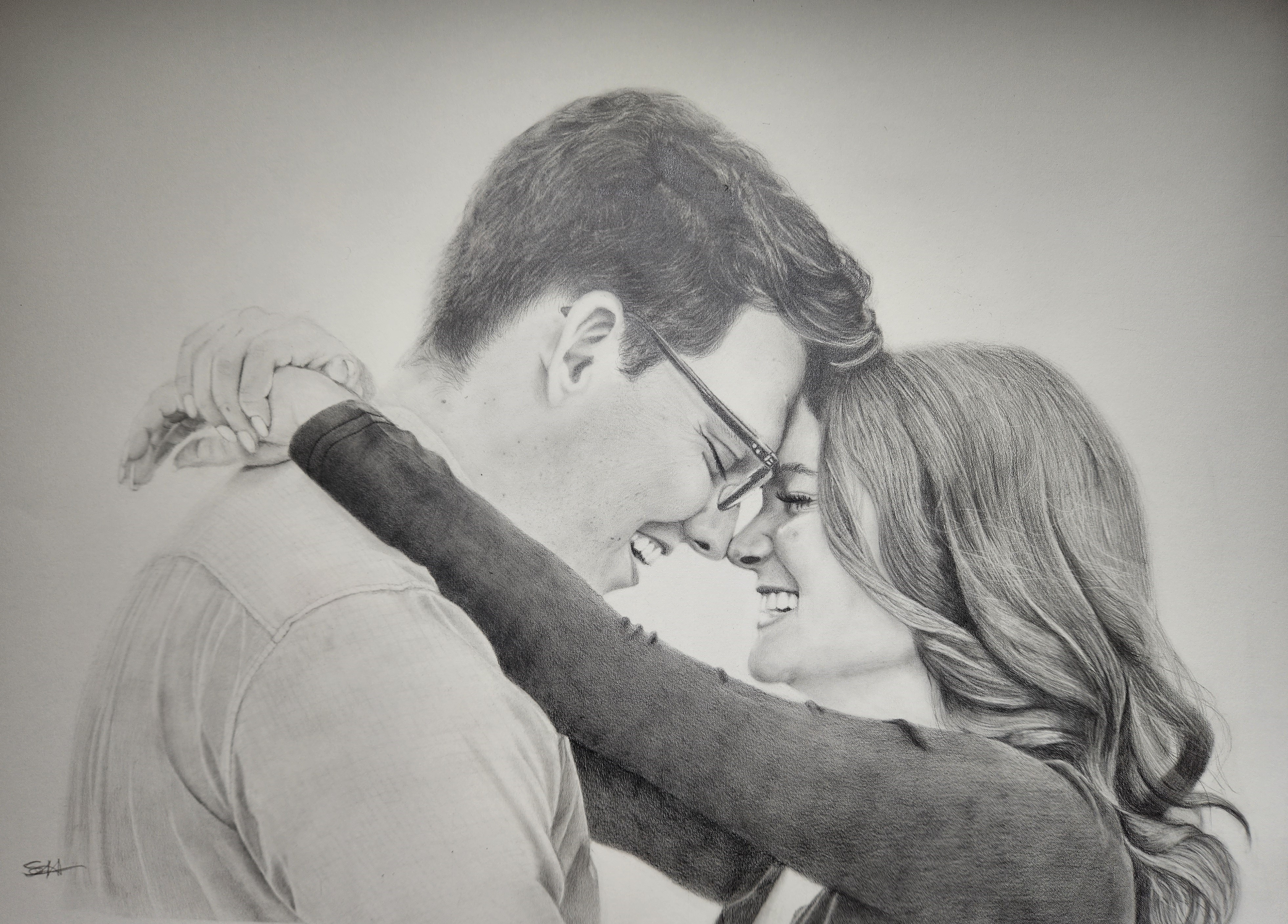 Wedding graphite portrait